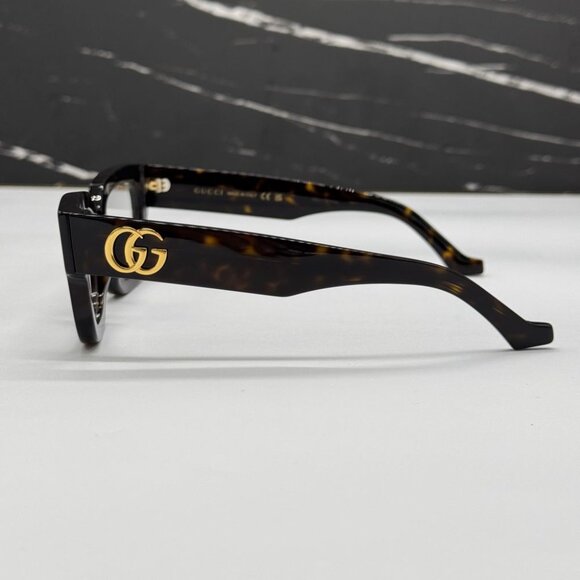 NEW GG1548O 005 GUCCI EYEGLASSES DARK HAVANA WOMEN EYEWEAR GUCCI - Picture 7 of 11